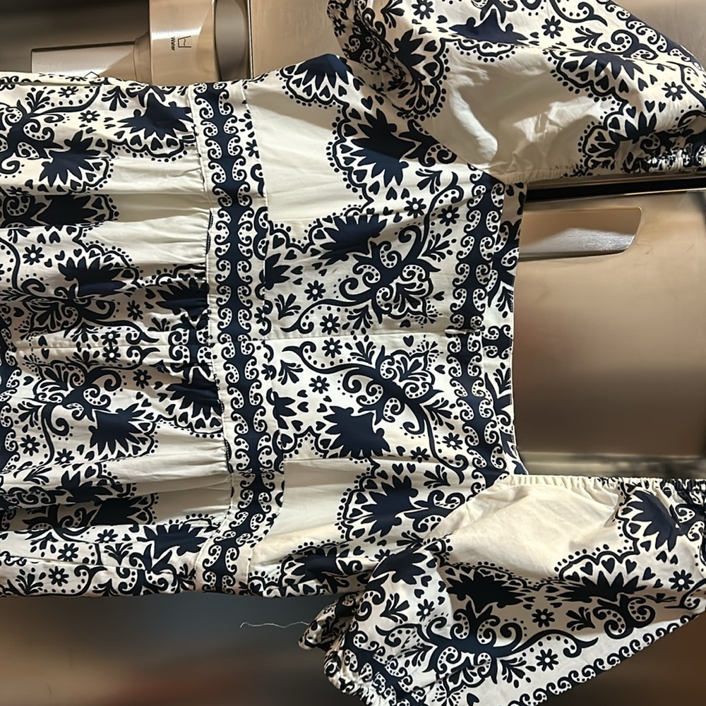 Boden Ink Blue and White Midi Dress - Picture 5 of 8